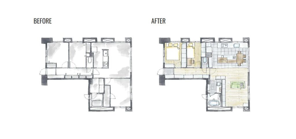 Smile Kitchen Houseの間取り図（Before・After）