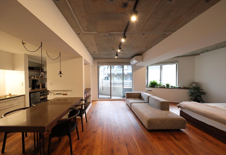 LDKと寝室の隔たりがない空間