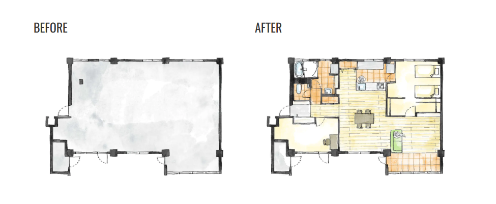 約100平米マンションのフルリノベーション事例(神奈川県横浜市)BEFORE・AFTER