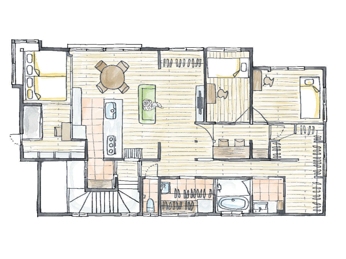 持ち家のリノベーション後の間取り図