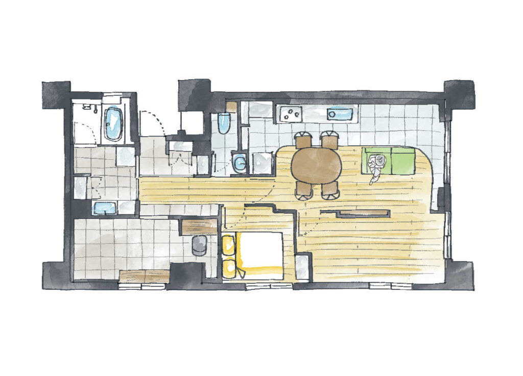 墨田区向島のマンションリノベーション後の間取り図