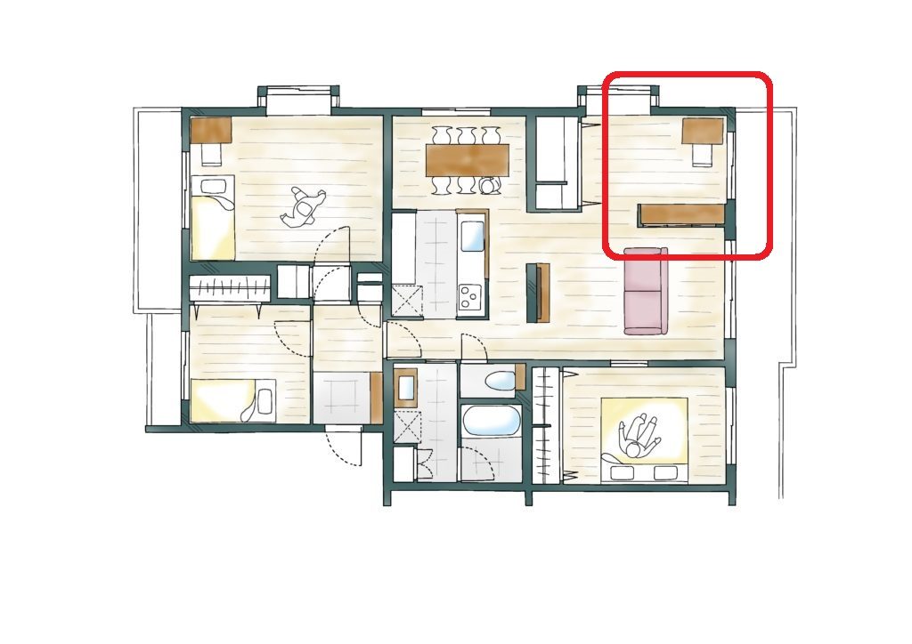 ワークスペースのあるマンション平面図3