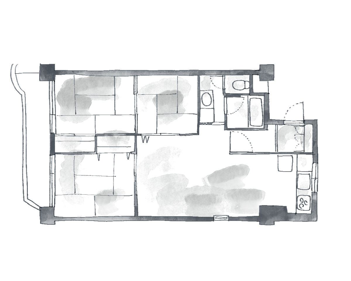 マンションの間取り変更リフォーム前の間取り図