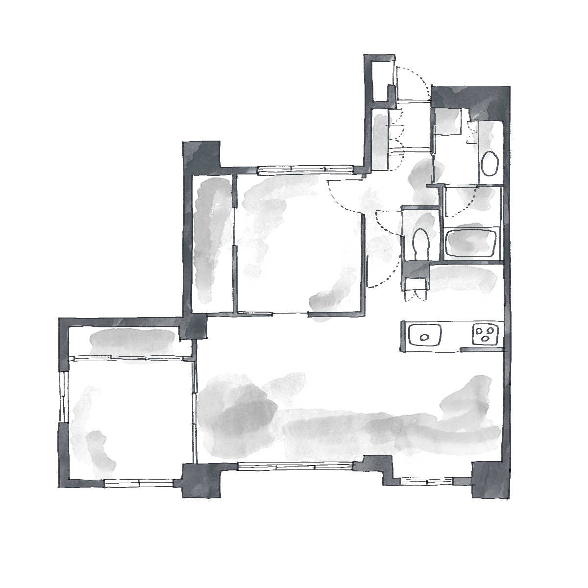 マンションの間取り変更リフォーム前の間取り図