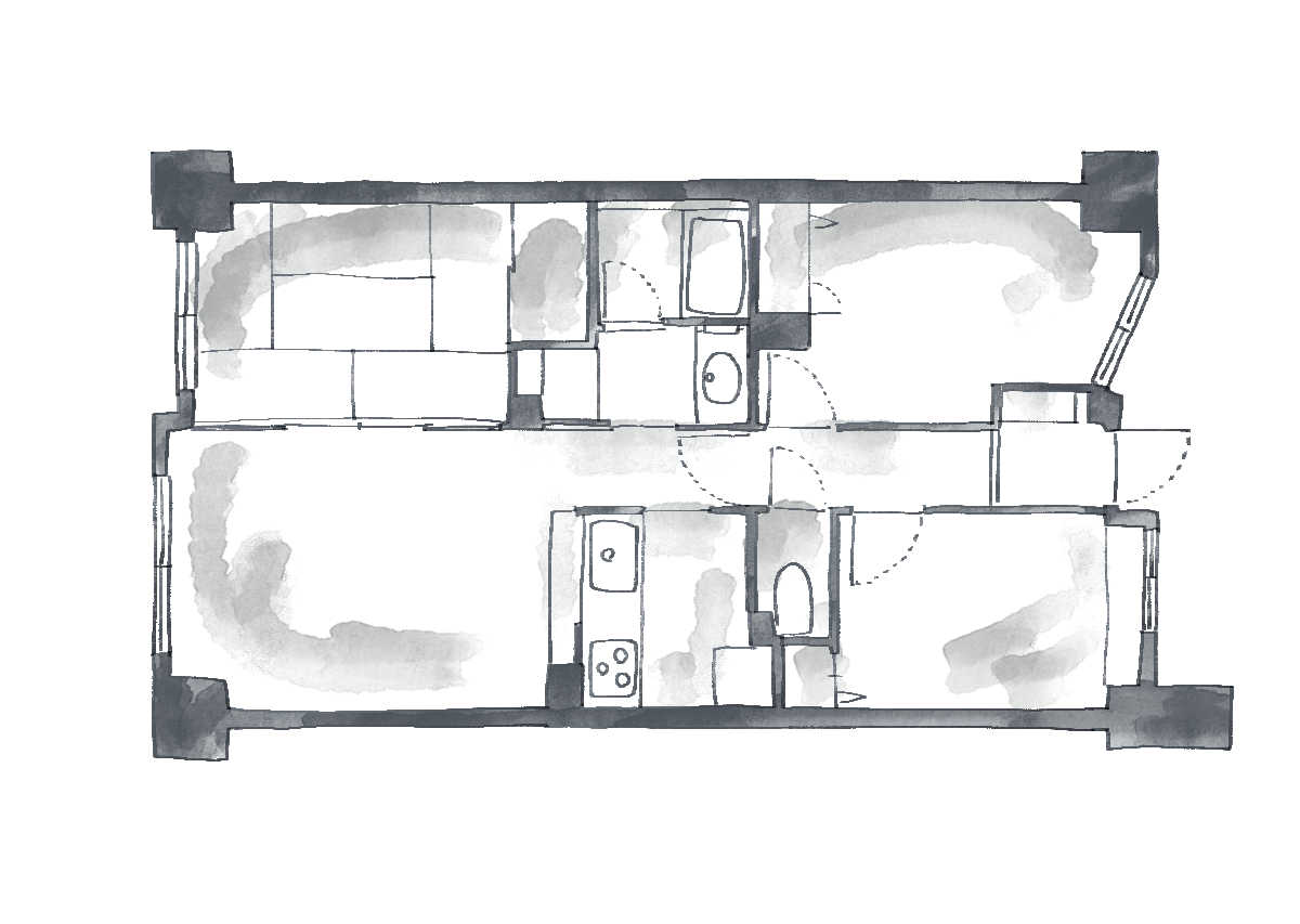 マンションの間取り変更リフォーム前の間取り図