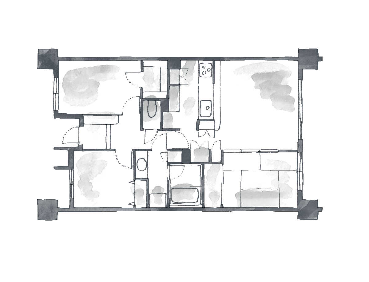マンションの間取り変更リフォーム前の間取り図
