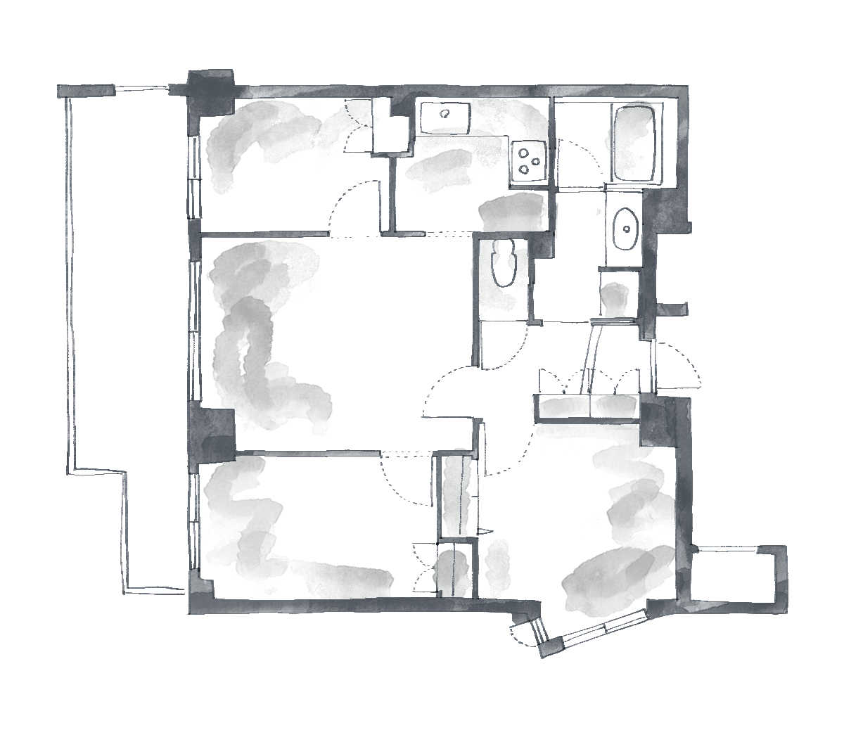 マンションの間取り変更リフォーム前の間取り図
