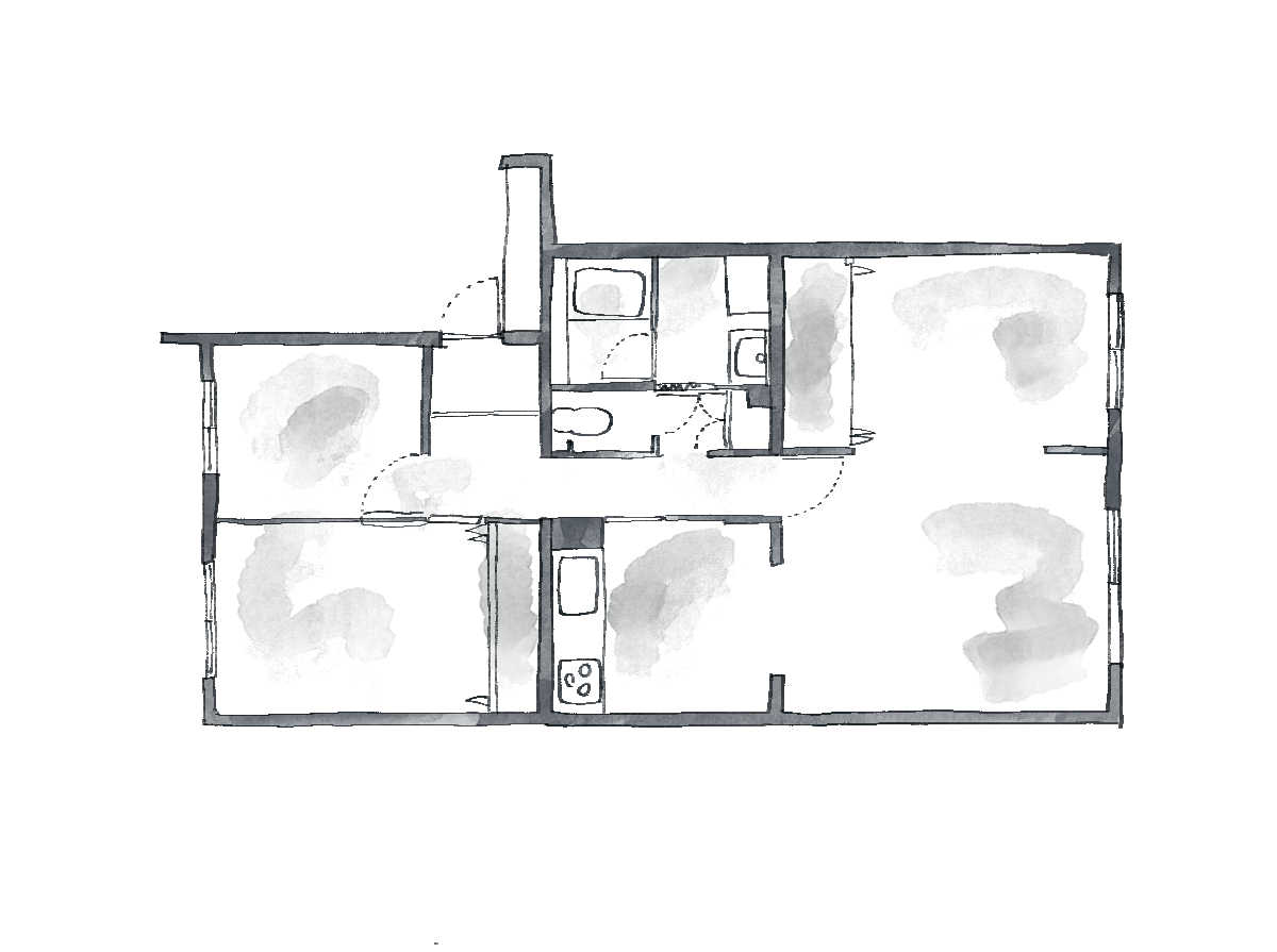 マンションの間取り変更リフォーム前の間取り図