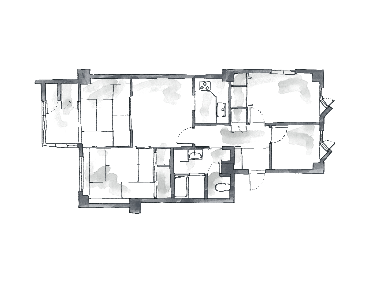 マンションの間取り変更リフォーム前の間取り図