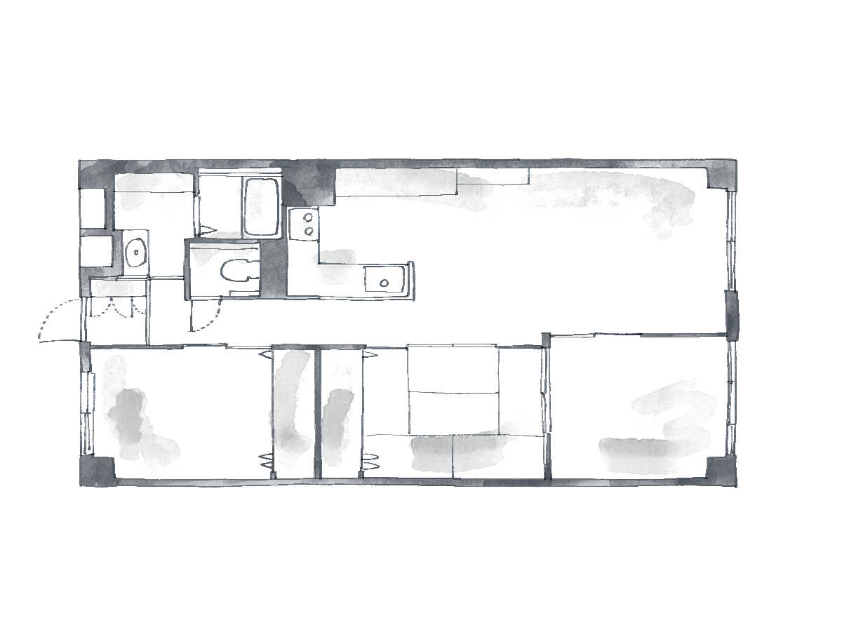 マンションの間取り変更リフォーム前の間取り図