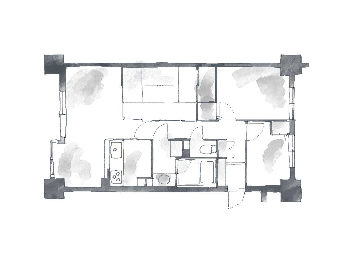 マンションの間取り変更リフォーム前の間取り図
