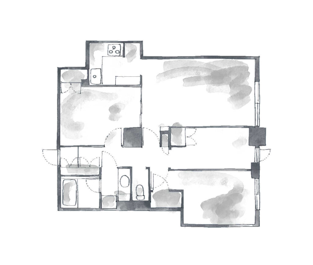 調布市国領町のマンションリノベーション前の間取り図