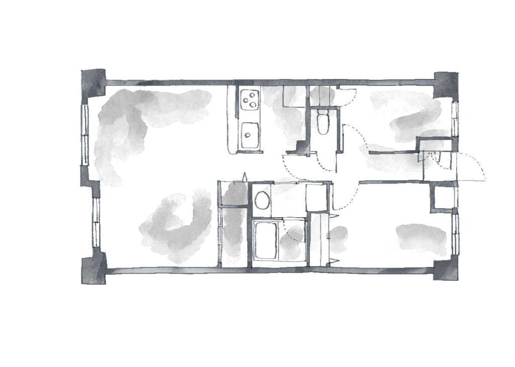 台東区三ノ輪のマンションリノベーション前の間取り図