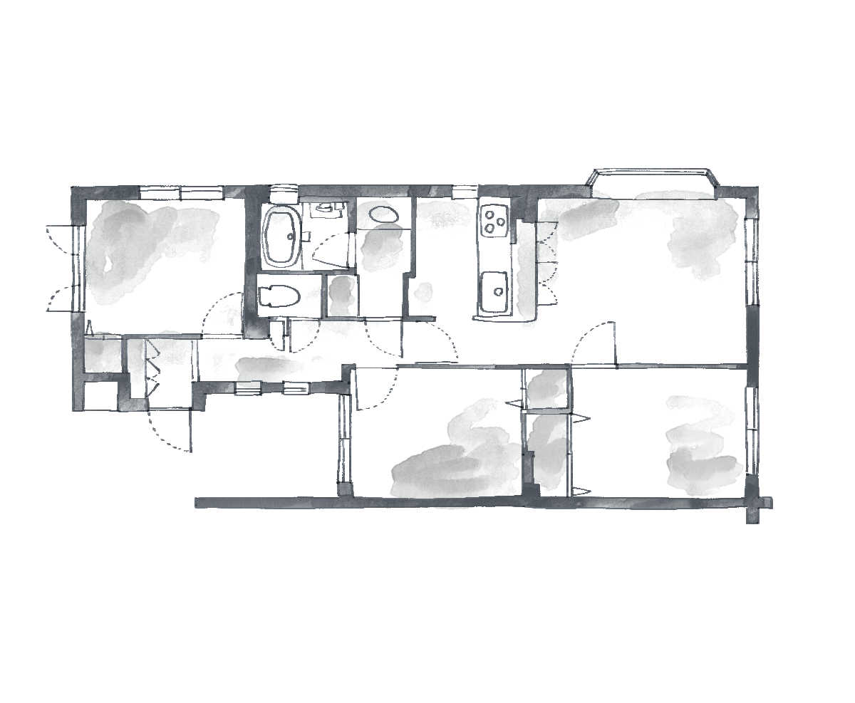 マンションの間取り変更リフォーム前の間取り図