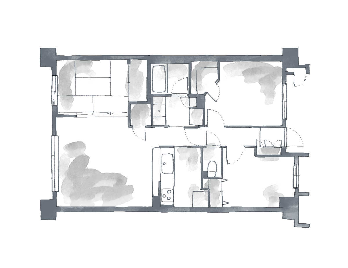 間取り変更リフォーム前の間取り図