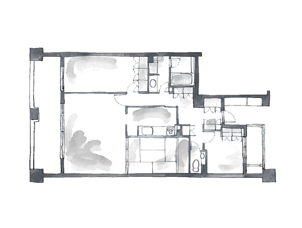国立市中のマンションリノベーション前の間取り図
