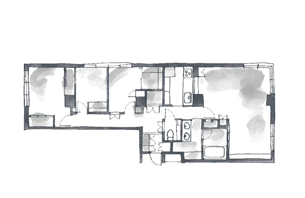 新宿区市谷砂土原町のマンションリノベーション前の間取り図