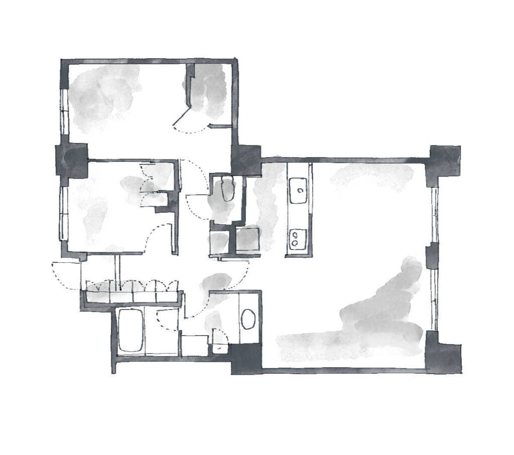 江東区白河のマンションリノベーション前の間取り図