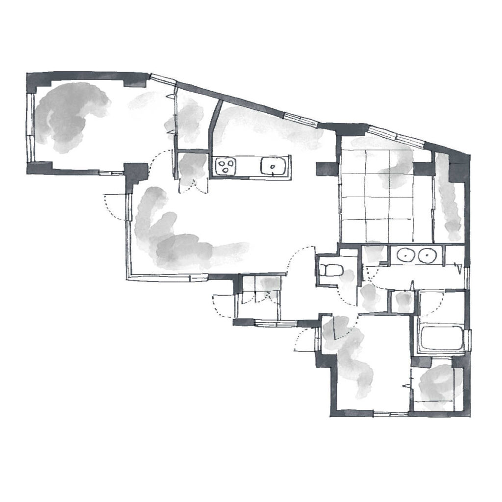 横浜市青葉区のマンションリノベーション前の間取り図