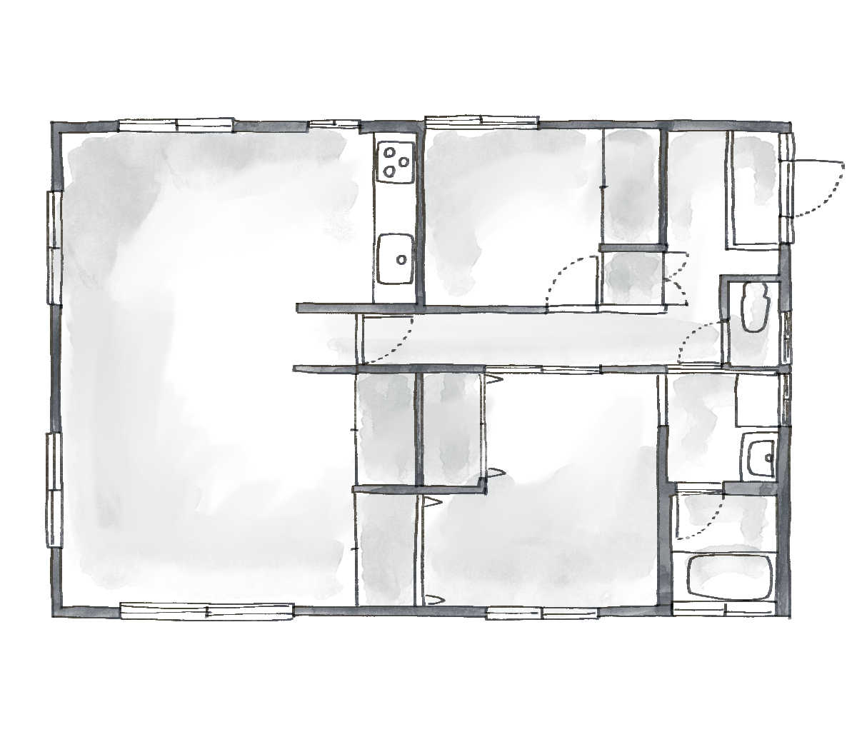 間取り変更リフォーム前の間取り図