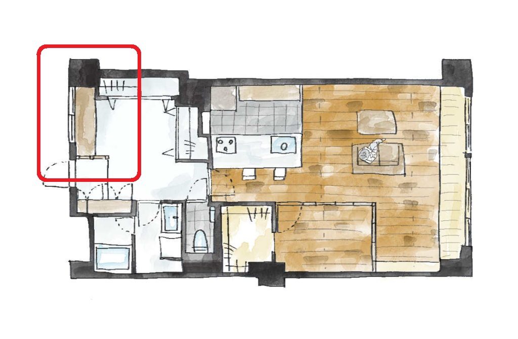 ワークスペースのあるマンション平面図1