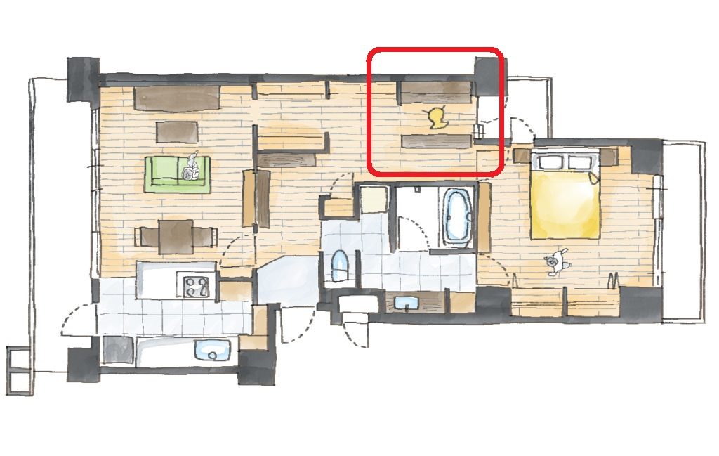 ワークスペースのあるマンション平面図4