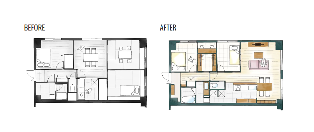 回遊=幸せのかたちの間取りビフォーアフター