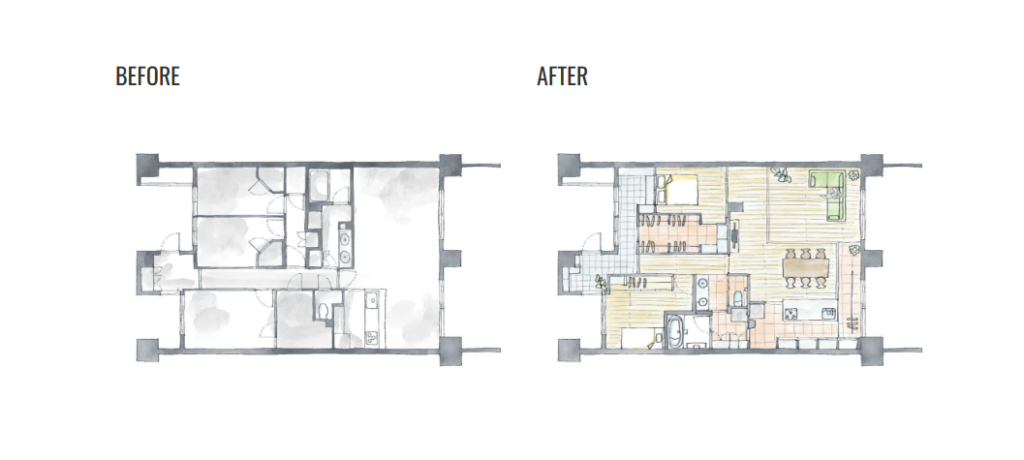 Black & Airyの間取りビフォーアフター