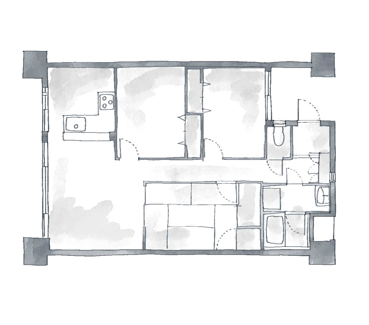 間取り変更リフォーム前の間取り図