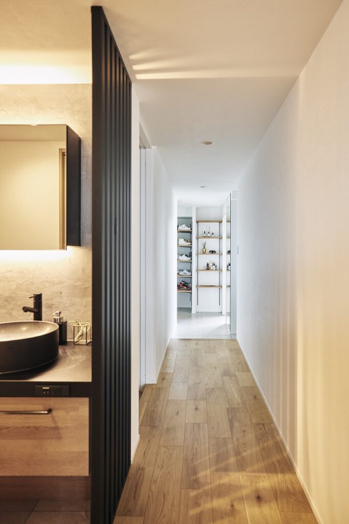 防火扉を移設した廊下