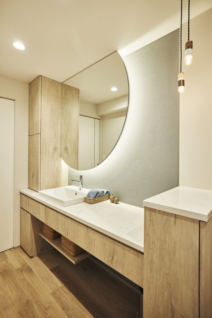 こだわりの造作洗面台