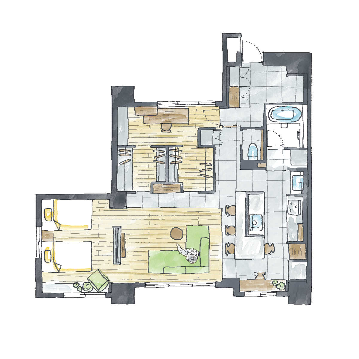 マンションの間取り変更リフォーム後の間取り図