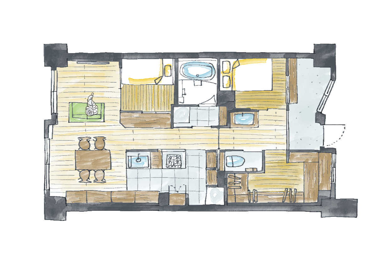 マンションの間取り変更リフォーム後の間取り図