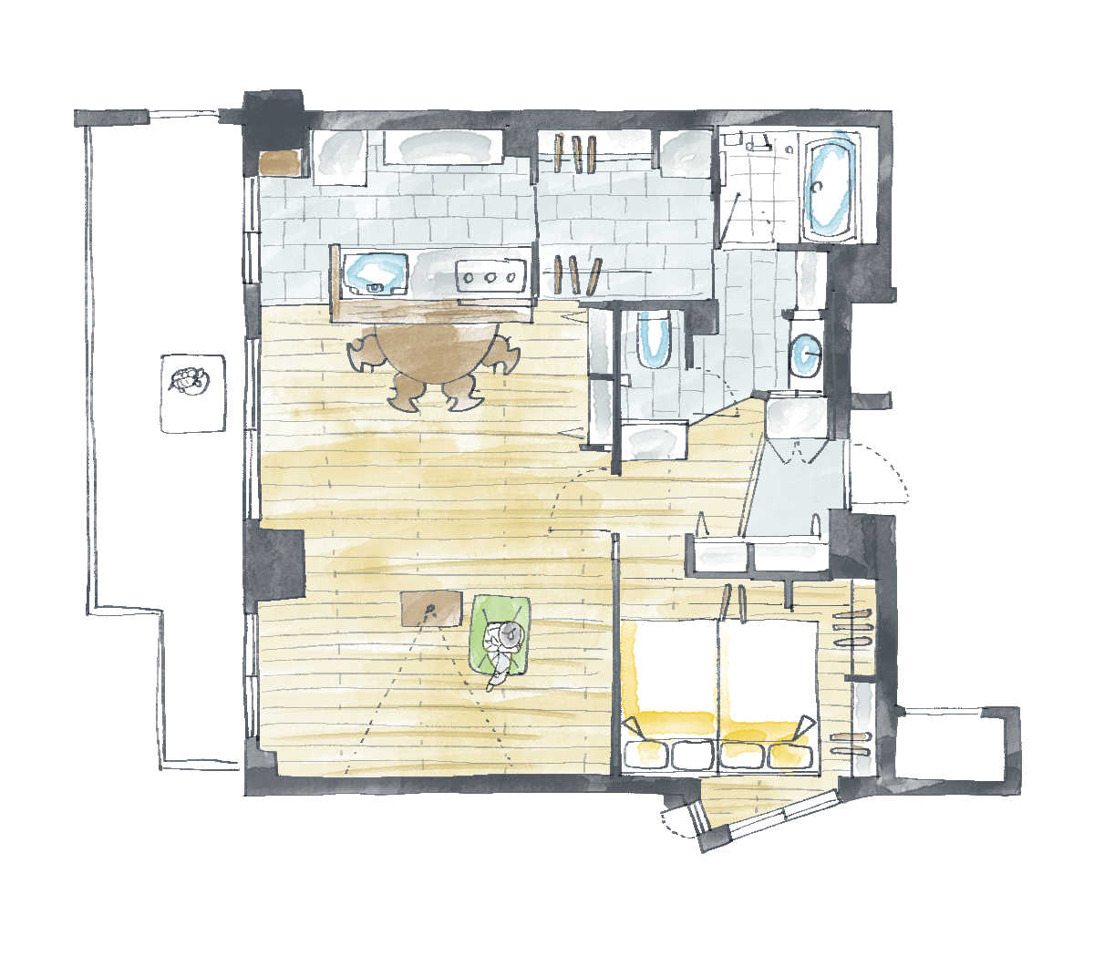 マンションの間取り変更リフォーム後の間取り図