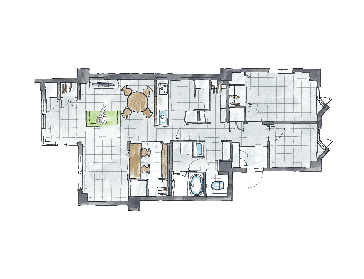 マンションの間取り変更リフォーム後の間取り図