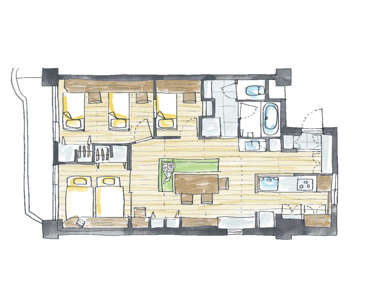 マンションの間取り変更リフォーム後の間取り図