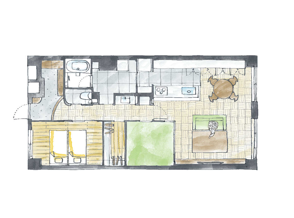 マンションの間取り変更リフォーム後の間取り図