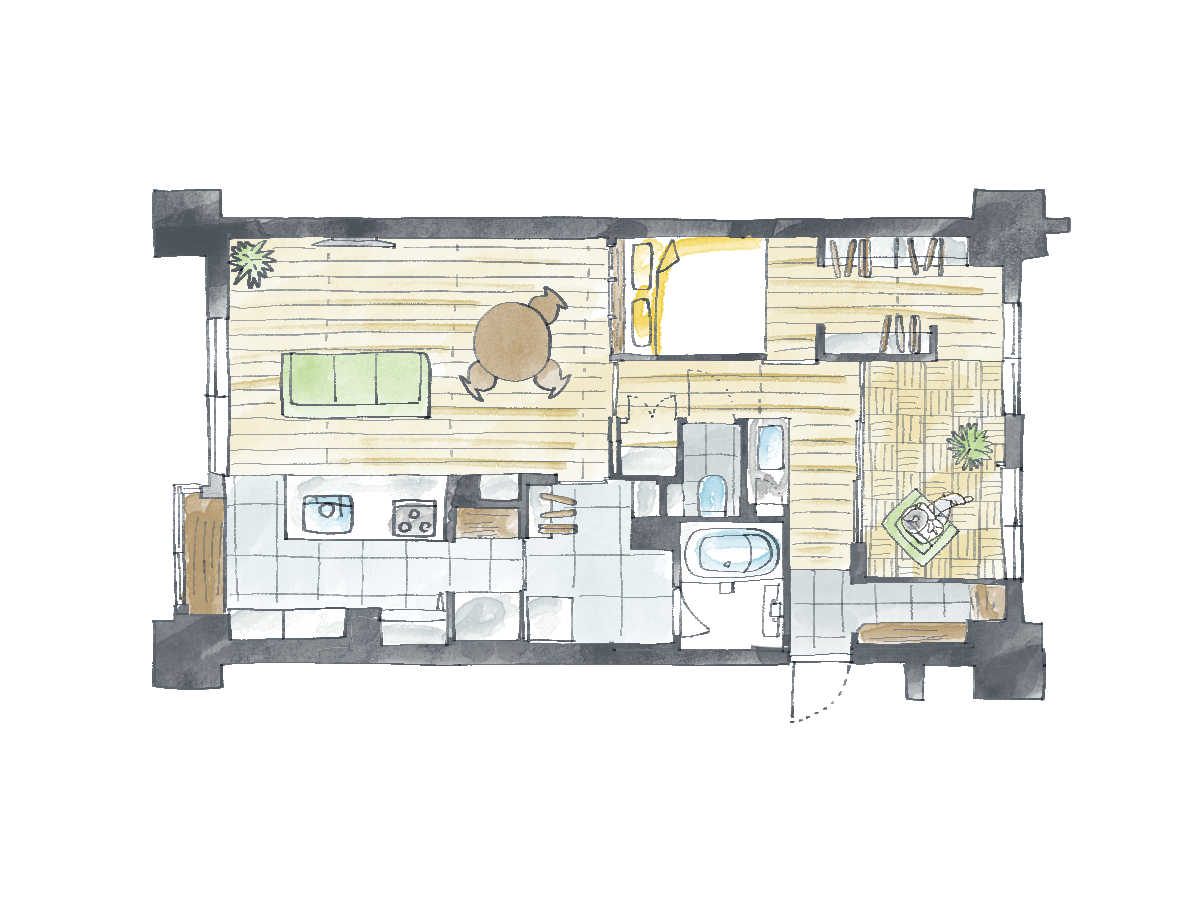 マンションの間取り変更リフォーム後の間取り図