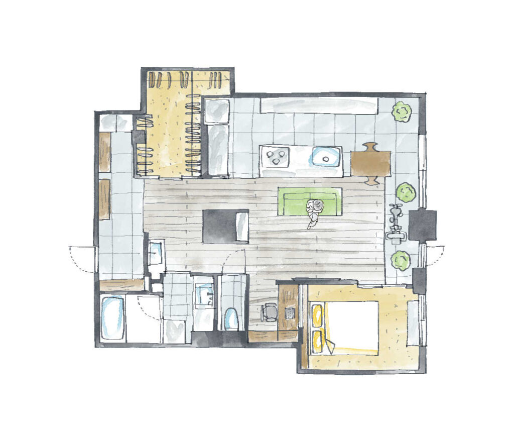 調布市国領町のマンションリノベーション後の間取り図