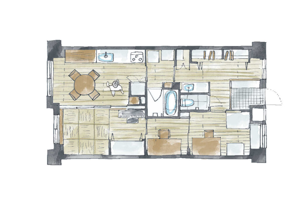 台東区三ノ輪のマンションリノベーション後の間取り図