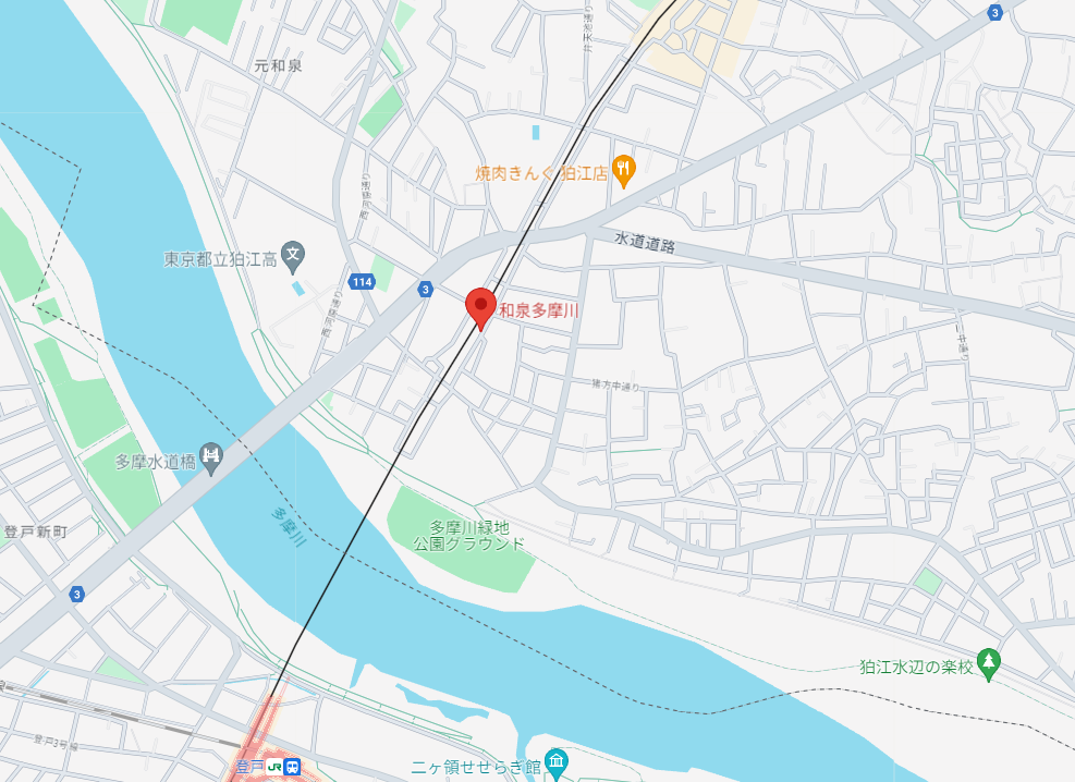 狛江駅和泉多摩川駅周辺のマップ