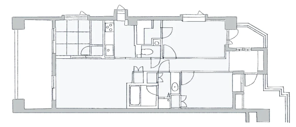 マンションのサウナ設置間取り図before