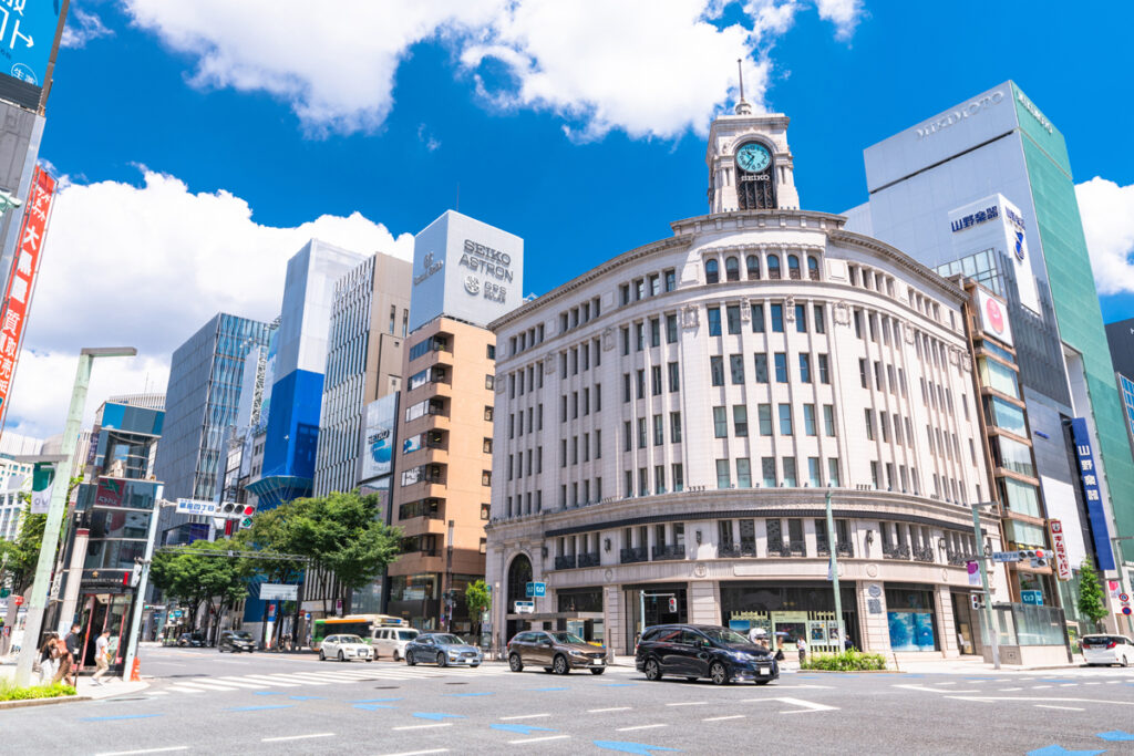 東京都中央区銀座の街並み