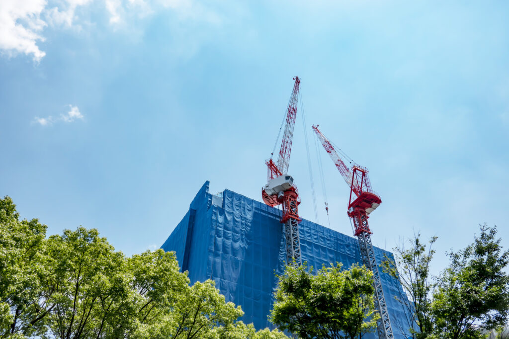 タワマン一棟の新築風景