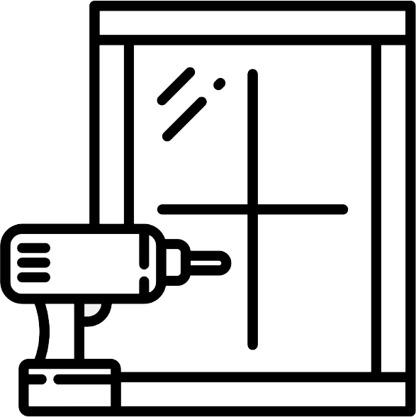 イラスト：窓と電動ドライバー