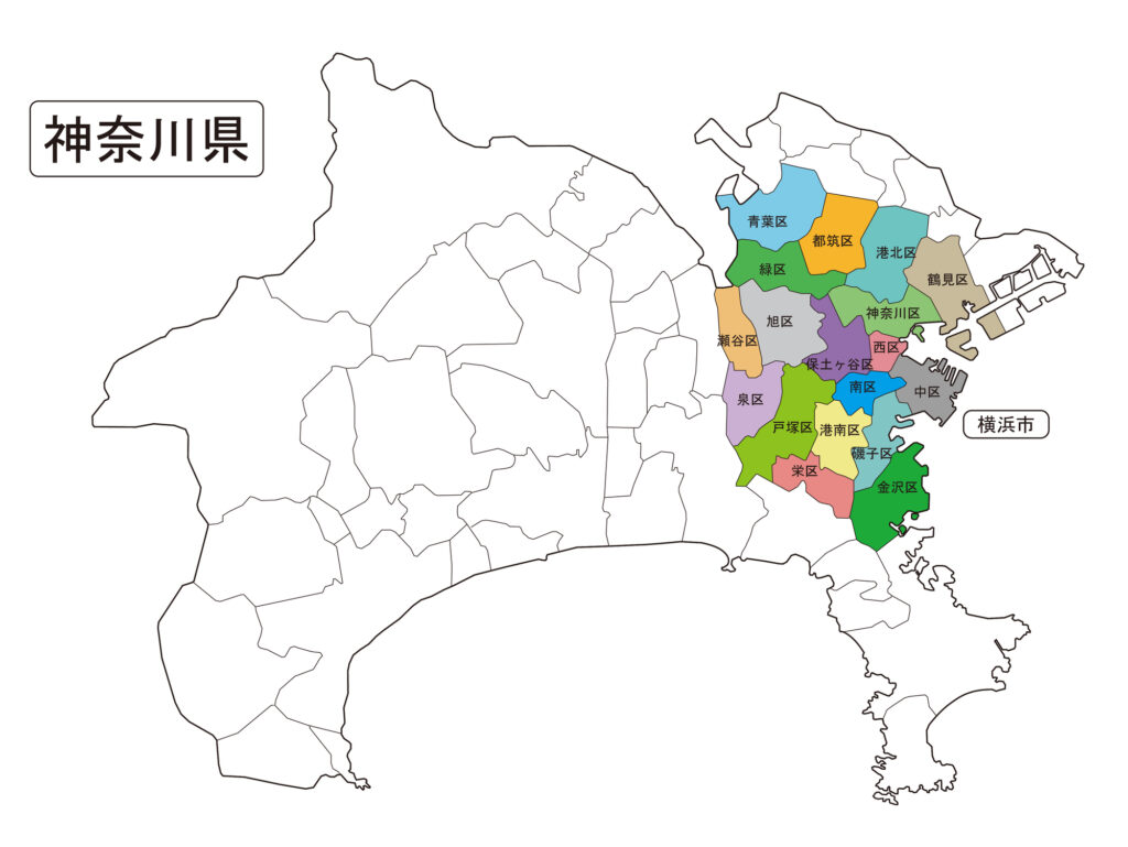 神奈川県横浜市のマップ