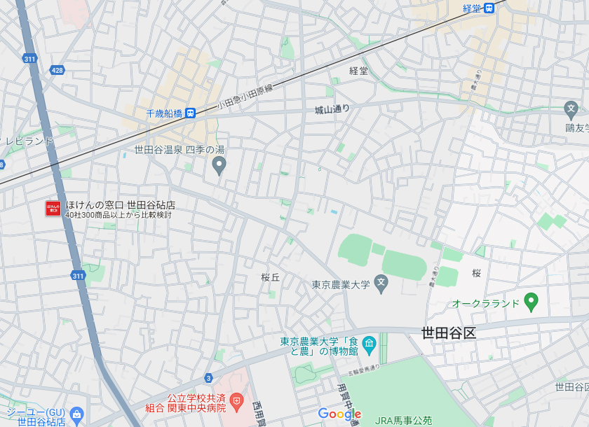 世田谷区桜・桜丘地区の地図